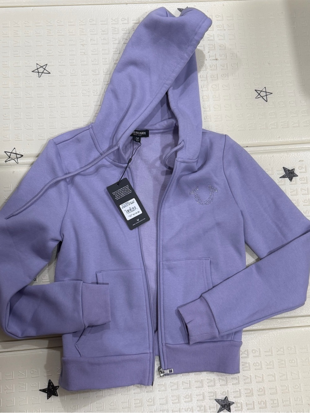 True Religion Lavender Hooded Zip Jacket